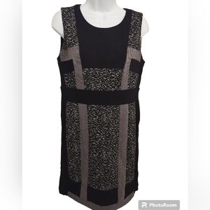 Chicos black and grey sleeveless midi dress with slip